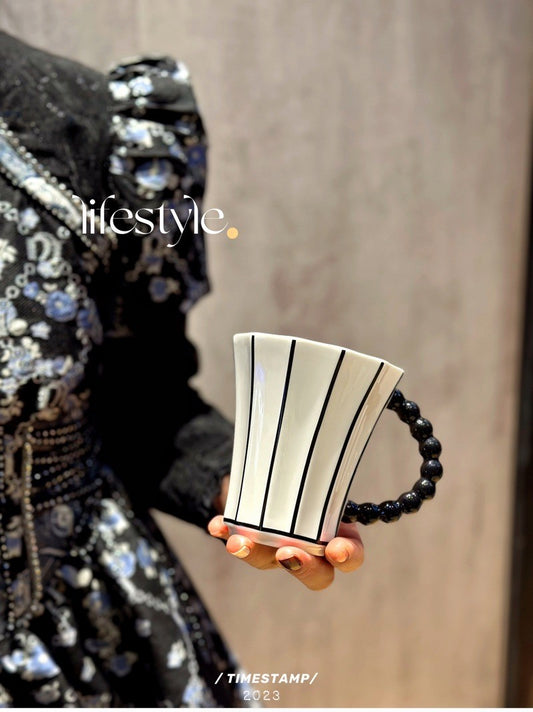 Small Waist Bead Cup Ceramic Cup