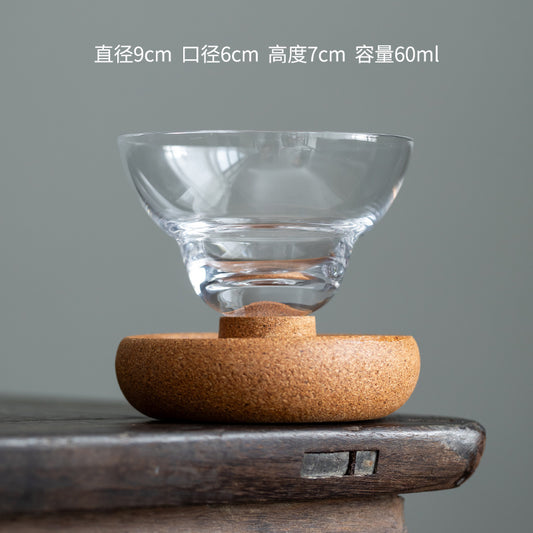 Creative Retro Domestic Decompression Always-Standing Cup Master Glass Small Size Single Cup Teacup Base Support Combination Tea Cup